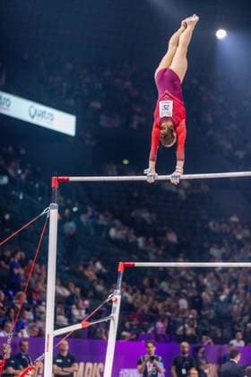 September 26, 2026, Paris, Paris, France: September 26, 2026, Paris, France: Sofia Shtykhetskaya during the qualifier of the uneven bars at Gym Paris inside the AccorArena. France News - September 26, 2026  - ZUMAp284 20260926_zip_p284_065 Copyright: xMickaelxPintax