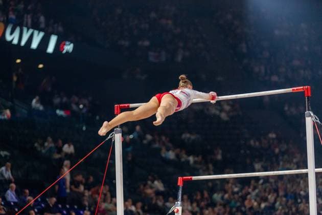 September 26, 2026, Paris, Paris, France: September 26, 2026, Paris, France: French superstar Elena Colas during the qualifier of the uneven bars at Gym Paris inside the AccorArena. Paris France - ZUMAp284 20260926_zip_p284_063 Copyright: xMickaelxPintax