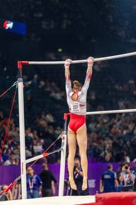 September 26, 2026, Paris, Paris, France: September 26, 2026, Paris, France: French superstar Elena Colas during the qualifier of the uneven bars at Gym Paris inside the AccorArena. France News - September 26, 2026  - ZUMAp284 20260926_zip_p284_067 Copyright: xMickaelxPintax