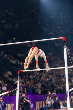 September 26, 2026, Paris, Paris, France: September 26, 2026, Paris, France: French superstar Elena Colas during the qualifier of the uneven bars at Gym Paris inside the AccorArena. France News - September 26, 2026  - ZUMAp284 20260926_zip_p284_074 Copyright: xMickaelxPintax