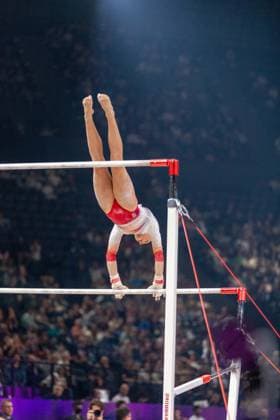 September 26, 2026, Paris, Paris, France: September 26, 2026, Paris, France: French superstar Elena Colas during the qualifier of the uneven bars at Gym Paris inside the AccorArena. France News - September 26, 2026  - ZUMAp284 20260926_zip_p284_075 Copyright: xMickaelxPintax