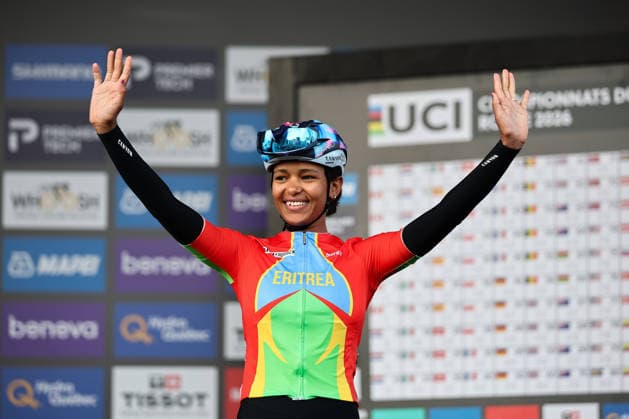 2026 UCI Road World Championships Picture by Alex Whitehead SWpix.com - 26 09 2026 - Cycling - 2026 UCI Road World Championships - MontrÃ al, Canada - Women Elite Road Race - Eritrea - Monalisa Araya Chneslasie (Eritrea) MontrÃ al Avenue du Parc Canada Copyright: x xSWpix.comx(t axPhotographyxHubxLtd)xAlexxWhitehead SWpix.comx SWP-3521-3891