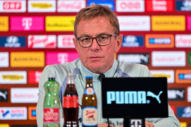SOCCER - NL, AUT vs KOS VIENNA,AUSTRIA,26.SEP.26 - SOCCER - UEFA Nations League, group stage, OEFB international match, Länderspiel, Nationalmannschaft Austria vs Kosovo, preview, press conference, PK, Pressekonferenz team AUT. Image shows head coach Ralf Rangnick (AUT). GEPAxpictures xAvnixRetkoceri