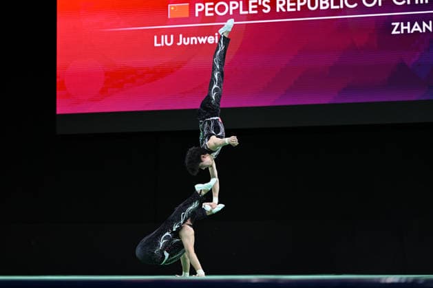 IPA88994598 - LIU Junwei and ZHANG Lei (CHN) at the 30th World Acrobatic Gymnastics Championships in Pesaro, Italy, on September 26, 2026  Copyright: xFilippoxTomasi IPAxSportx xx IPA88994598