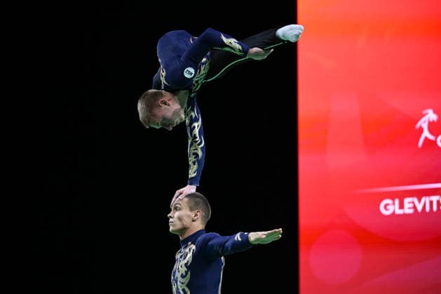 IPA88994600 - Vladislav GLEVITSKII and Roman GRISHCHENKO (WG2) at the 30th World Acrobatic Gymnastics Championships in Pesaro, Italy, on September 26, 2026  Copyright: xFilippoxTomasi IPAxSportx xx IPA88994600