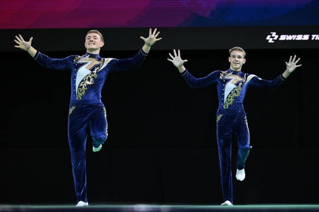 IPA88994602 - MARKOVSKYI Maksym and REPETII Vladyslav (UKR) during the 30th World Acrobatic Gymnastics Championships, held in Pesaro, Italy, on September 26, 2026  Copyright: xFilippoxTomasi IPAxSportx xx IPA88994602