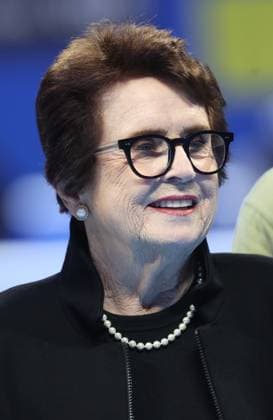 Billie Jean King pictured during the tennis match between Svitolina and Paolini, in the the tie between Ukraine and Italy in the Semi Finals of the Billie King Cup tournament, on Saturday 26 September 2026 in Shenzhen, China. VIRGINIExLEFOUR  x187881264x