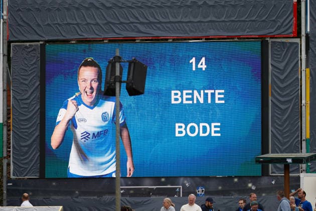 Fußball I Frauen I Saison 2026-2027 I DFB Pokal I SV Meppen - Hamburger SV I 26.09.2026 Anzeigetafel SV Meppen nach dem Tor von Bente Bode (14, SV Meppen) Meppen Hänsch-Arena Niedersachsen Deutschland Copyright: xLobeca CedricxSiefkerx