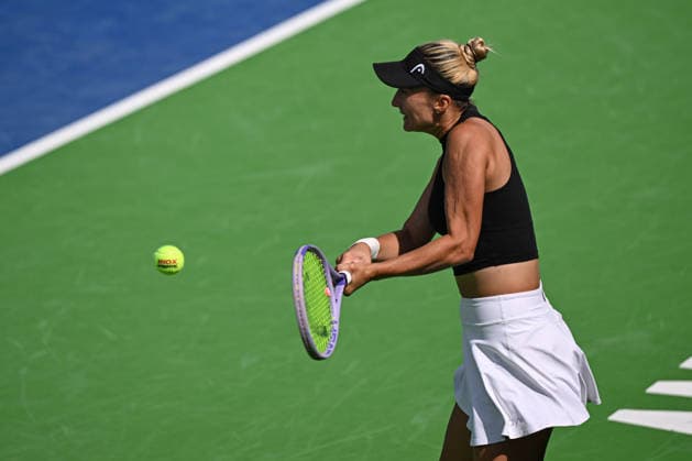 Ankara Open WTA, Tennis Damen 125 Tennis Tournament ANKARA, TURKIYE - SEPTEMBER 26: Polish Weronika Falkowska (not seen) and American Alana Smith (not seen) compete against Slovenian Dalila Jakupovic and Swiss Naima Karamoko (not seen) during the doubles final of the Turk Telekom Ankara Open WTA 125 tennis tournament hosted by Topspin Tennis Academy Bilkent in Ankara, Turkiye, on September 26, 2026. Harun Ozalp Anadolu Ankara Turkey. Editorial use only. Please get in touch for any other usage.  Copyright: x2026xAnadoluxHarunxOzalpx