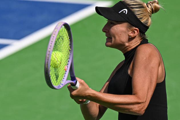 Ankara Open WTA, Tennis Damen 125 Tennis Tournament ANKARA, TURKIYE - SEPTEMBER 26: Polish Weronika Falkowska (not seen) and American Alana Smith (not seen) compete against Slovenian Dalila Jakupovic and Swiss Naima Karamoko (not seen) during the doubles final of the Turk Telekom Ankara Open WTA 125 tennis tournament hosted by Topspin Tennis Academy Bilkent in Ankara, Turkiye, on September 26, 2026. Harun Ozalp Anadolu Ankara Turkey. Editorial use only. Please get in touch for any other usage.  Copyright: x2026xAnadoluxHarunxOzalpx