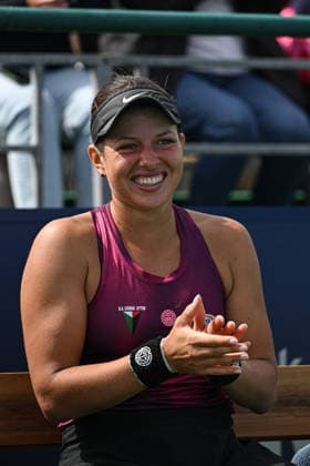 Ankara Open WTA, Tennis Damen 125 Tennis Tournament ANKARA, TURKIYE - SEPTEMBER 26: Polish Weronika Falkowska and American Alana Smith (not seen) compete against Slovenian Dalila Jakupovic (not seen) and Swiss Naima Karamoko (not seen) during the doubles final of the Turk Telekom Ankara Open WTA 125 tennis tournament hosted by Topspin Tennis Academy Bilkent in Ankara, Turkiye, on September 26, 2026. Harun Ozalp Anadolu Ankara Turkey. Editorial use only. Please get in touch for any other usage.  Copyright: x2026xAnadoluxHarunxOzalpx