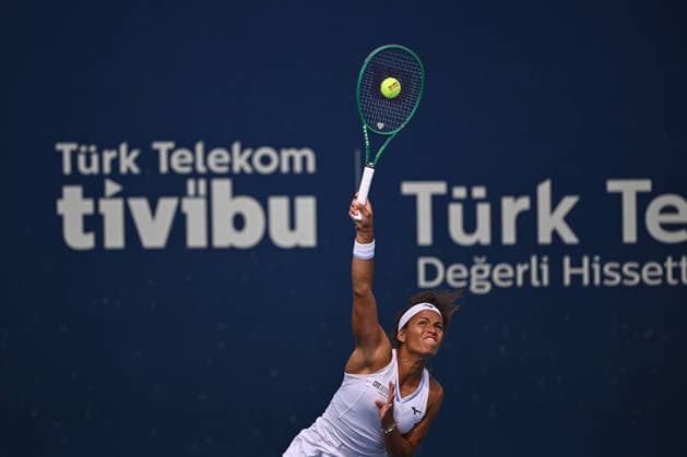 Ankara Open WTA, Tennis Damen 125 Tennis Tournament ANKARA, TURKIYE - SEPTEMBER 26: Polish Weronika Falkowska (not seen) and American Alana Smith (not seen) compete against Slovenian Dalila Jakupovic (not seen) and Swiss Naima Karamoko during the doubles final of the Turk Telekom Ankara Open WTA 125 tennis tournament hosted by Topspin Tennis Academy Bilkent in Ankara, Turkiye, on September 26, 2026. Harun Ozalp Anadolu Ankara Turkey. Editorial use only. Please get in touch for any other usage.  Copyright: x2026xAnadoluxHarunxOzalpx