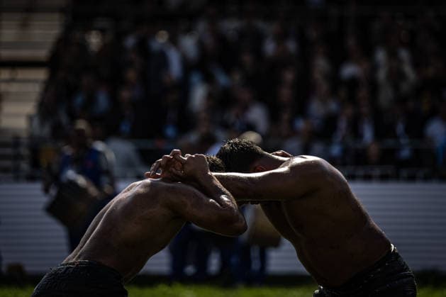 Oil Wrestling Presidential Cup ISTANBUL, TURKIYE - SEPTEMBER 26: Wrestlers compete during the Presidential Oil Wrestling Cup at Ataturk Airport National Garden in Istanbul, Turkiye, on September 26, 2026. Sebnem Coskun Anadolu Istanbul Turkey. Editorial use only. Please get in touch for any other usage.  Copyright: x2026xAnadoluxSebnemxCoskunx