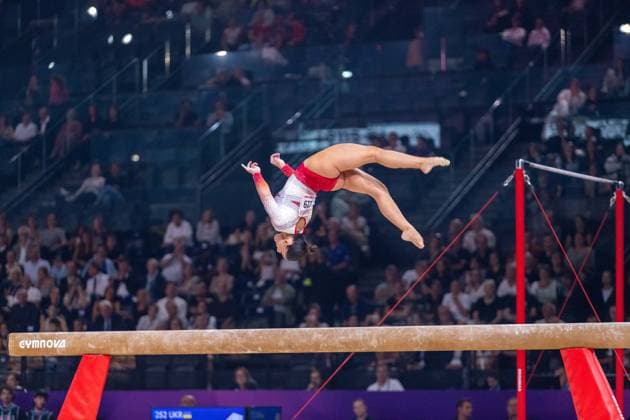 September 26, 2026, Paris, Paris, France: September 26, 2026, Paris, France: Maiana Prat of France during the qualifier of the balance beam at Gym Paris inside the AccorArena. Paris France - ZUMAp284 20260926_zip_p284_098 Copyright: xMickaelxPintax