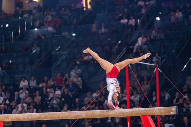 September 26, 2026, Paris, Paris, France: September 26, 2026, Paris, France: Maiana Prat of France during the qualifier of the balance beam at Gym Paris inside the AccorArena. Paris France - ZUMAp284 20260926_zip_p284_100 Copyright: xMickaelxPintax