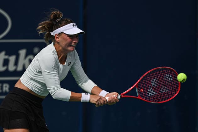 Ankara Open WTA, Tennis Damen 125 Tennis Tournament ANKARA, TURKIYE - SEPTEMBER 26: Teodora Kostovic of Serbia competes against Polina Iatcenko (not seen) of Russia during the singles semifinal of the Turk Telekom Ankara Open WTA 125 tennis tournament hosted by Topspin Tennis Academy Bilkent in Ankara, Turkiye, on September 26, 2026. Harun Ozalp Anadolu Ankara Turkey. Editorial use only. Please get in touch for any other usage.  Copyright: x2026xAnadoluxHarunxOzalpx