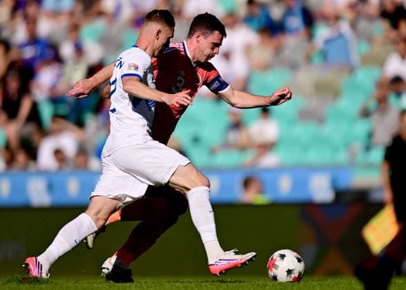 Andy Robertson of Scotland in action against Jan Kamencnik of Slovenia Slovenia v Scotland, UEFA Nations League, Football, Stadion Stozice, Ljubljana, Slovenia - 26 Sep 2026Ljubljana Stadion Stozice Australia  Copyright: xNikolaxKrstic Shutterstockx 17170707y