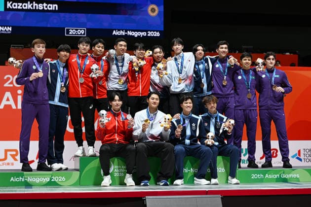 General view, SEPTEMBER 26, 2026 - Fencing : Men s Sabre Team Award ceremony at Aichi Sky Expo during the Asian Games Aichi-Nagoya 2026 in Aichi, Japan.  aflo_351116314 KenjiroxMatsuox