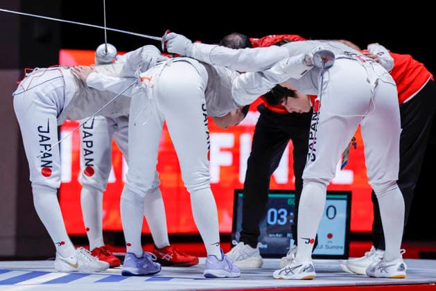Asian Games Aichi Nagoya 2026 in Nagoya, Japan Team Japan at the 20th Asian Games Aichi Nagoya 2026 women s gold medal fencing match between Republic of Korea VS Japan at the Aichi Sky Expo Hall in Nagoya, Japan, on September 26th, 2026. Nagoya Japan  Copyright: xMatrixxImagesx xSimonxBonnyx