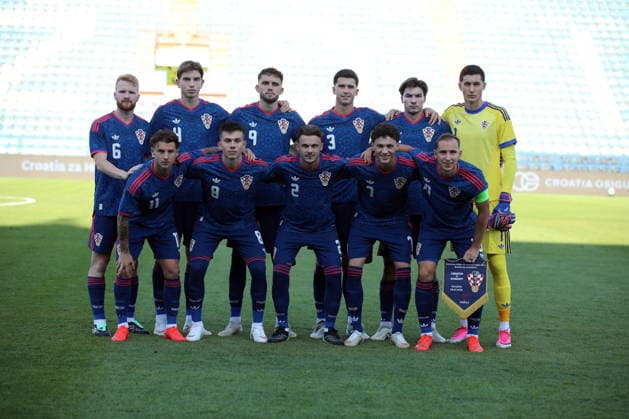 Varazdin, 260926. Varteks Stadium. U-21 European Championship, EM, Europameisterschaft qualifying football match: Croatia vs. Hungary. Pictured: Croatia players. Photo: Zeljko Hajdinjak CROPIX Copyright: xxZeljkoxHajdinjakx hrvatska_madjarska8-260926
