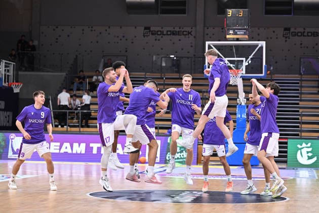BG Göttingen - RheinStars Köln 26.09.2026, Göttingen: Basketball, Männer: 2. Bundesliga, ProA, BG Göttingen - RheinStars Köln, Sparkassen-Arena. Spieler von BG Göttingen wärmen sich vor dem Spiel auf. Göttingen Niedersachsen Deutschland