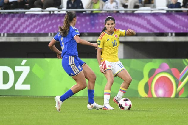 SOCCER - FIFA World Cup, WM, Weltmeisterschaft, Fussball - U-20 Women s - Italy vs. Colombia Photo by IPA ABACAPRESS.COM89001734 - Caterina Venturelli (ITA) and Mariana Silva (COL) during the third-place match of the FIFA U-20 Women s World Cup between Italy and Colombia, held in Lodz, Poland, on September 26, 2026 Lodz Poland  Copyright: xIPAxSport ABACAx