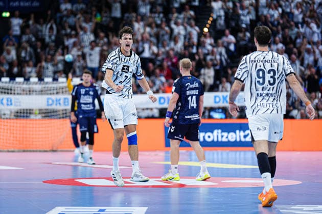 Torjubel Julian Köster (THW Kiel, 07) GER, THW Kiel vs. SG Flensburg-Handewitt, Handball, 1. Bundesliga, Spieltag 6, Saison 2026 2027, 26.09.2026 GER, THW Kiel vs. SG Flensburg-Handewitt, Handball, 1. Bundesliga, Spieltag 6, Saison 2026 2027, 26.09.2026 Kiel Copyright: xEibner-Pressefoto MarcelxvonxFehrnx EP_MFN