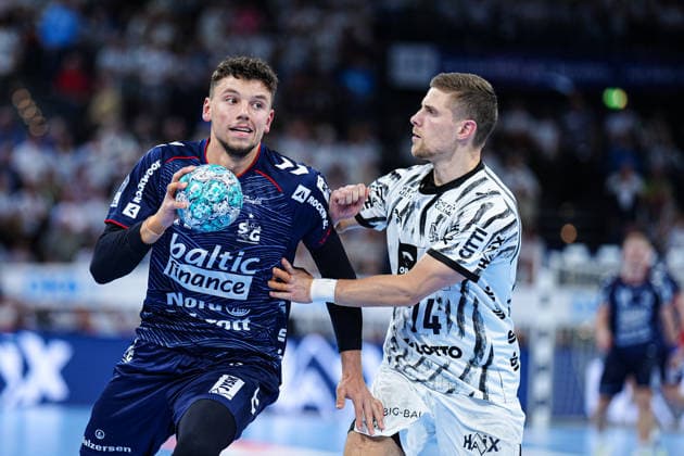 Marco Grgic (SG Flensburg-Handewitt, 17), Vincent Büchner (THW Kiel, 74) GER, THW Kiel vs. SG Flensburg-Handewitt, Handball, 1. Bundesliga, Spieltag 6, Saison 2026 2027, 26.09.2026 GER, THW Kiel vs. SG Flensburg-Handewitt, Handball, 1. Bundesliga, Spieltag 6, Saison 2026 2027, 26.09.2026 Kiel Copyright: xEibner-Pressefoto MarcelxvonxFehrnx EP_MFN