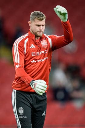 UEFA Nations League: England v Spain Spain goalkeeper Josep Martinez in the pregame warmup session during the UEFA Nations League match England vs Spain at Wembley Stadium, London, United Kingdom on 26 September 2026 (Photo by Maynard Manyowa News Images) London Wembley Stadium Greater London United Kingdom Copyright: xMaynardxManyowa NewsxImagesx