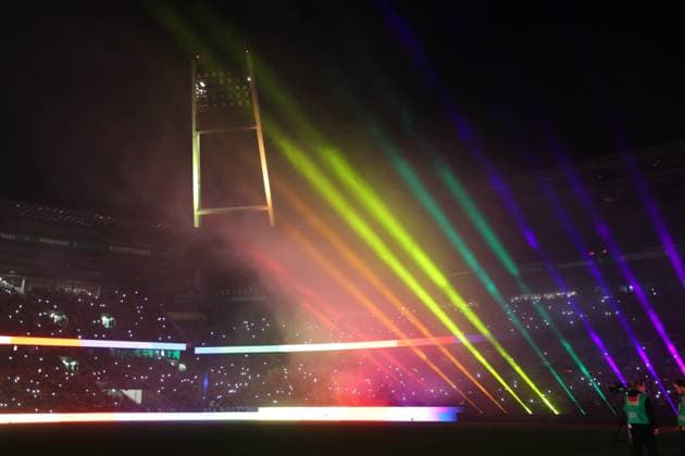 26.09.26, Fussball, FBL Männer, Freundschaftsspiel, 100. Jahre Weserstadion, Duell Werder Legenden 2026, Werder Legenden vs.Real Madrid Leyendas 100 Jahre Weserstadion, das Weserstadion in den Regenbogen Farben Foto nordphoto GmbH Tauchnitz Bremen Weserstadion Bremen Germany Copyright: xnordphotoxGmbHx xTauchnitzx