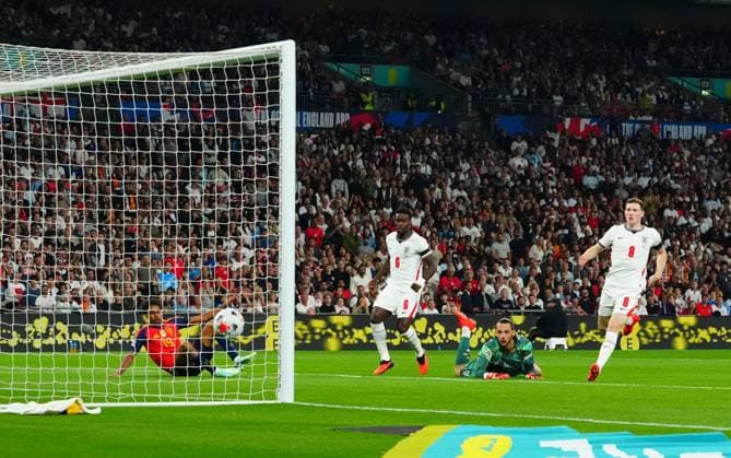 Lamine Yamal of Spain scores the opening goal England v Spain, UEFA Nations League, Football, Wembley Stadium, London, UK - 26 Sep 2026London Wembley Stadium United Kingdom  Copyright: xJavierxGarcia Shutterstockx 17171102v