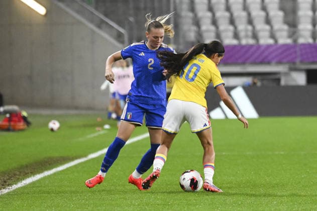 IPA89005310 - Lidia Consolini (ITA) and Mariana Silva (COL) during the third-place match of the FIFA U-20 Women s World Cup between Italy and Colombia, held in Lodz, Poland, on September 26, 2026  Copyright: xMichalxDubiel IPAxSportx xx IPA89005310