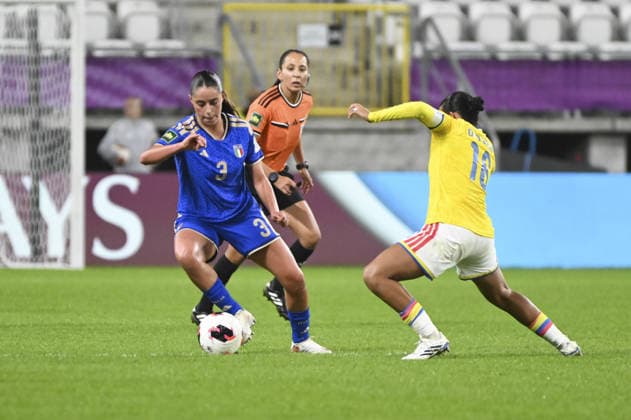 IPA89005408 - Caterina Venturelli (ITA) and Juana Ortegon (COL) during the third-place match of the FIFA U-20 Women s World Cup between Italy and Colombia, held in Lodz, Poland, on September 26, 2026  Copyright: xMichalxDubiel IPAxSportx xx IPA89005408