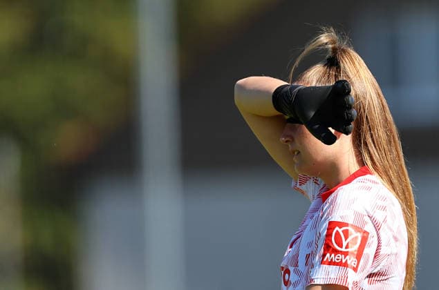 Football Women german DFB Pokal Cup 2026 - 2027 Fc Ingolstadt-FSV Mainz Pawlowski Laura of Mainz is seen during the Women German DFB Pokal Cup 2026 - 2027 football match between Fc Ingolstadt and 1.FSV Mainz 05 at ESV Stadium in Ingolstadt , Bayern , Germany . September 26th , 2026 Photo by Davide Elias Copyright: xDavidexEliasx