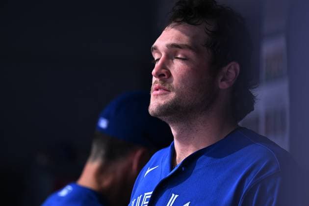 September 26, 2026, Toronto, On, Canada: Toronto Blue Jays starting pitcher Trey Yesavage (39) is seen in the dugout before taking on the Cincinnati Reds in MLB, Baseball Herren, USA baseball action in Toronto on Saturday, Sept. 26, 2026. Canada News - September 26, 2026  - ZUMAc35_ 20260926_zaf_c35_041 Copyright: xJonxBlackerx