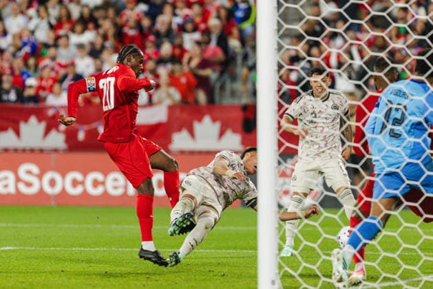 Jonathan David of Canada scores the team s first goal to make the score during the International Friendly, Länderspiel, Nationalmannschaft match between Canada and Chile on September 26th, 2026 in BMO Field, Toronto, Ontario, Canada Copyright: xCurtisxWongx xSPPx Sportspressphoto_SPR240790