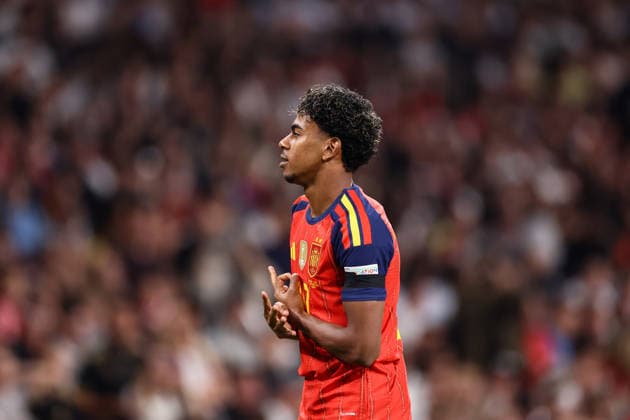 England v Spain 26 September 2026, London - UEFA Nations League - England v Spain - Lamine Yamal of Spain celebrates their first goal - Photo: Jacques Feeney Offside. London UK Copyright: xJacquesxFeeneyx xOffsidexOffside