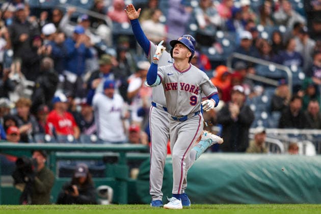 September 26, 2026, Washington D.C, District Of Columbia, United States: Washington, DC; New York Mets center fielder A.J. Ewing (9) celebrates a home run during a Major League Baseball game against the Washington Nationals at Nationals Park on Saturday, September 26, 2026. The Mets beat the Nationals 7-1. Washington D.C United States - ZUMAp258 20260926_znp_p258_093 Copyright: xStevexPrakopex