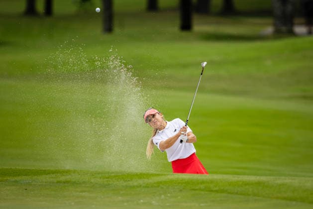 September 26, 2026, Rogers, Arkansas, USA: NATALIE GULBIS hits a bunker shot on the fourth hole during the second round of the Walmart NW Arkansas Championship at Pinnacle Country Club. LPGA, Golf Damen 2026: Walmart NW Arkansas Championship Round 2  - ZUMAw173 20260926_zsp_w173_004 Copyright: xLukexWelshx