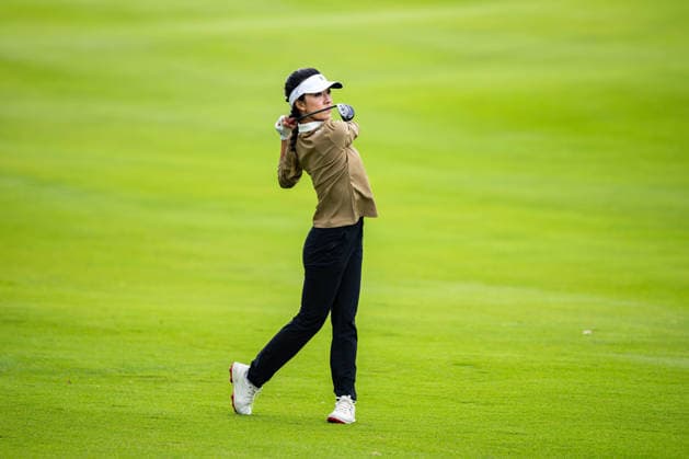 September 26, 2026, Rogers, Arkansas, USA: MUNI HE hits her second shot on the second hole during the second round of the Walmart NW Arkansas Championship at Pinnacle Country Club. LPGA, Golf Damen 2026: Walmart NW Arkansas Championship Round 2  - ZUMAw173 20260926_zsp_w173_017 Copyright: xLukexWelshx