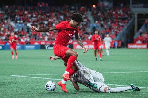 September 26, 2026, Toronto, Ontario, Toronto: Tajon Trevor Buchanan 17 of Canada in action during International Friendly, Länderspiel, Nationalmannschaft between Canada and Chile at BMO Field, Toronto on September 26, 2026. International Friendly Canada 1:0 Chile  - ZUMAn333 20260926_znp_n333_037 Copyright: xKaxLokxNgx
