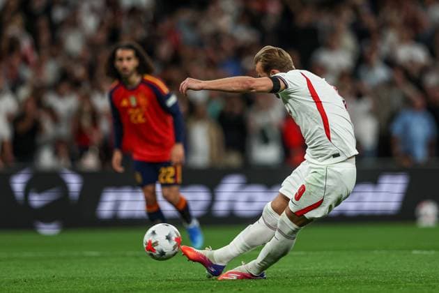 September 26, 2026, London, England: Harry Kane (England) seen in action during UEFA Nations League 2026 football match between Spain at Wembley (London)..Final Score: England 2:3 Spain England Vs Spain, England - 26 Sep 2026  - ZUMAs197 20260926_aaa_s197_361 Copyright: xGrzegorzxWajdax
