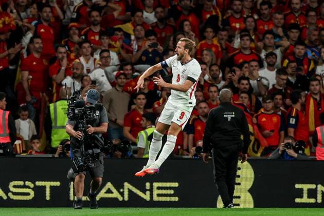 England vs Spain, England - 26 Sep 2026 Harry Kane (England) celebrates after scoring goal during UEFA Nations League 2026 football match between Spain at Wembley (London). Final Score: England 2:3 Spain London United Kingdom Copyright: xGrzegorzxWajdax xSOPAxImagesx Grzegorz-Wajda-1454202