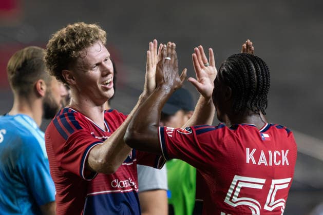 September 26, 2026, Frisco, Texas, USA: FC Dallas midfielder CLAY HOLSTAD (33) and FC Dallas midfielder KAICK (55) react after a soccer game between Los Angeles FC and FC Dallas at Toyota Stadium in Frisco, TX. Soccer 2026: FC Dallas 1:0 Los Angeles FC  - ZUMAh193 20260926_zsp_h193_018 Copyright: xDanielxMcGregor-Huyerx