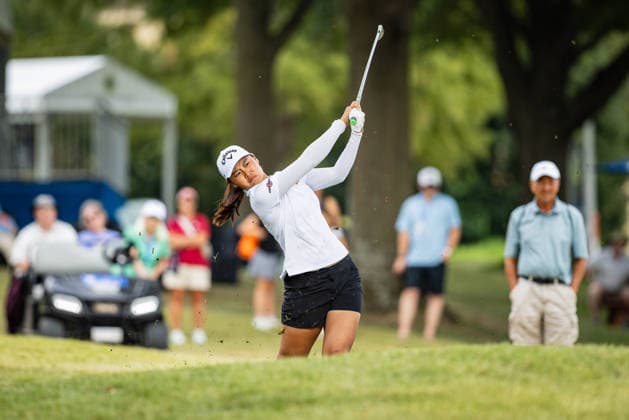 September 26, 2026, Rogers, Arkansas, USA: SUVICHAYA VINIJCHAITHAM hits her third shot from the rough on the 18th hole during the second round of the Walmart NW Arkansas Championship at Pinnacle Country Club. Rogers USA - ZUMAw173 20260926_zsp_w173_090 Copyright: xLukexWelshx