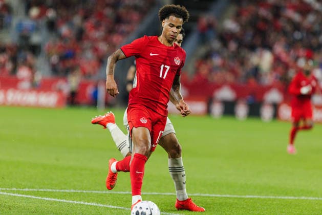 Tajon Buchanan of Canada controls the ball during the International Friendly, Länderspiel, Nationalmannschaft match between Canada and Chile on September 26th, 2026 in BMO Field, Toronto, Ontario, Canada Copyright: xCurtisxWongx xSPPx Sportspressphoto_SPR240856