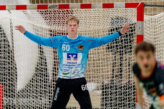 Krefeld, 26.09.2026, Handball, Herren, 3. Liga, Süd-West, 6. Spieltag, 2026 2027: HSG Krefeld Niederrhein Bergische Panther Magnus Berblinger (Bergische Panther, 60) während des Spiels