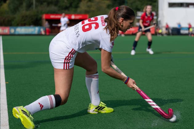 BHC 1. Damen, 1. Bundesliga, Feldhockey - Bremer HC - Berliner HC Bremen, Deutschland, 26.09.26: BHC 1. Damen, 1. Bundesliga, Feldhockey im Bremer Hockey-Club e.V. am 26.09.2026 in Bremen, Deutschland. (Foto von Axel Kaste) Mia Hasbach, Bremer HC Bremen Bremer Hockey-Club e.V. Freie Hansestadt Bremen Deutschland