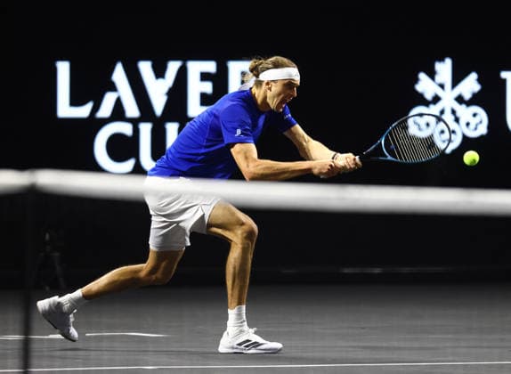 2026 Laver Cup, day two, O2 Arena, London,26 09 2026 Alexander Zverev (GER) in action during his match against Alex De Minaur (AUS) in the 2026 Laver Cup at the O2 Arena, London London O2 Arena London GBR, UK NEWSPAPERS OUT Copyright: xMarkxGreenwoodx