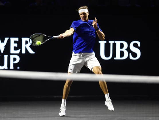 2026 Laver Cup, day two, O2 Arena, London,26 09 2026 Alexander Zverev (GER) in action during his match against Alex De Minaur (AUS) in the 2026 Laver Cup at the O2 Arena, London London O2 Arena London GBR, UK NEWSPAPERS OUT Copyright: xMarkxGreenwoodx